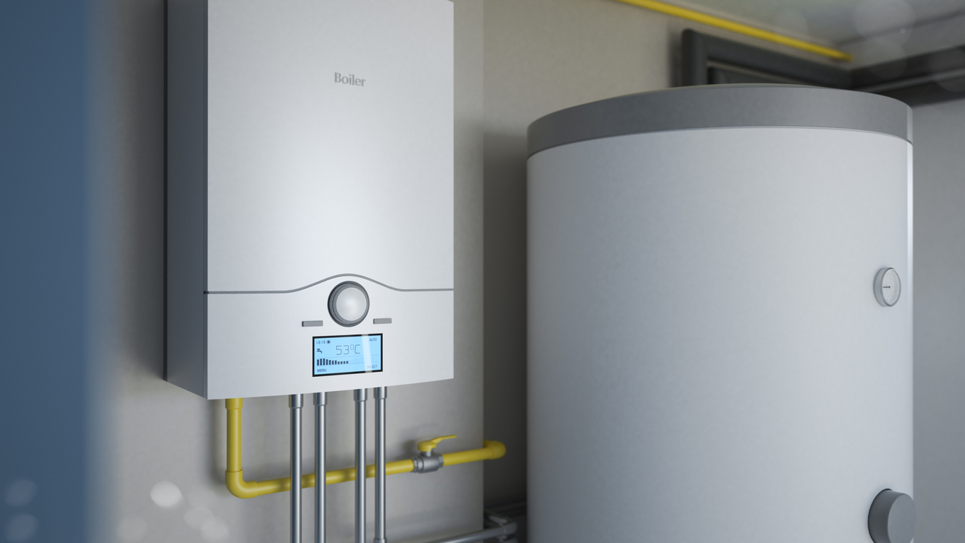 Boiler Room Gas Heating System, 3d Illustration