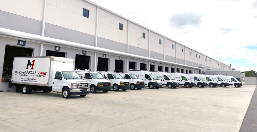 Mechanical One warehouse with vehicles