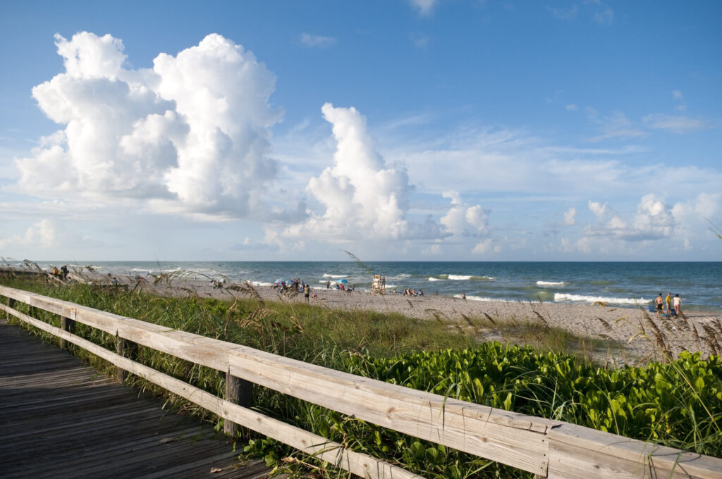 Beach in summer in Indialantic, Florida, USA