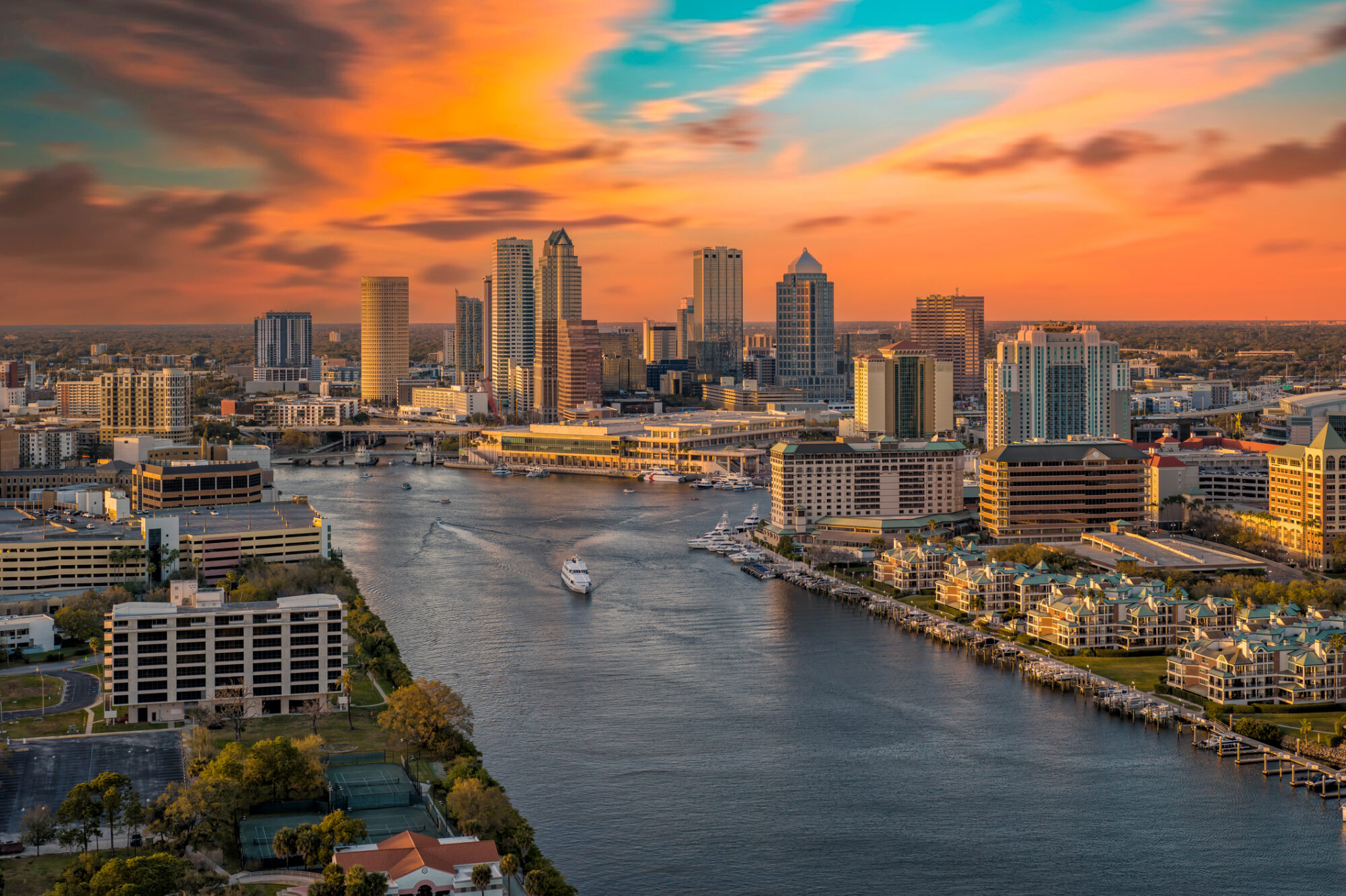 Tampa at Sunset from Above