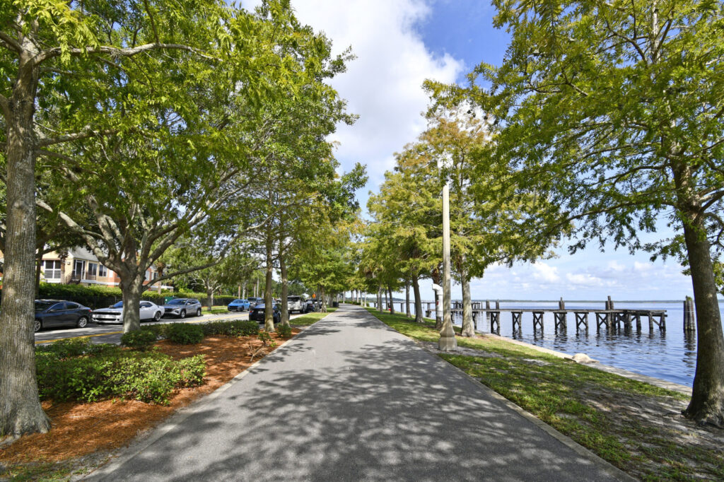 Lakefront Walking And Exercise Path Along Lake Monroe Near Downtown Sanford, Florida